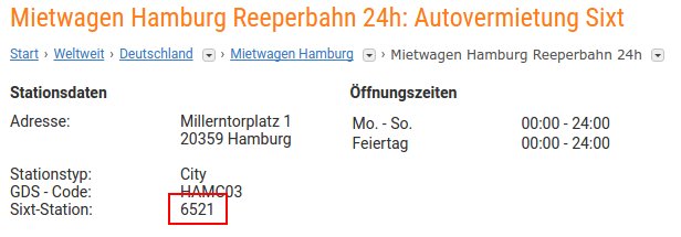 Sixt Kontakt für Sixt Station Hamburg Reeperbahn